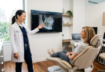 Rebuild Your Smile Naturally with Modern Dental Implant Solutions Dentist showing patient implant