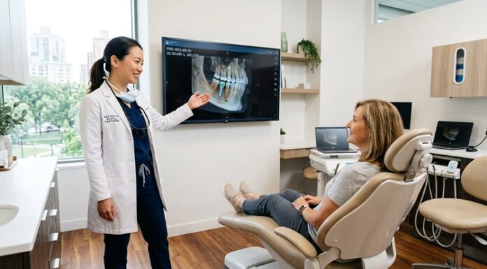 Rebuild Your Smile Naturally with Modern Dental Implant Solutions Dentist showing patient implant